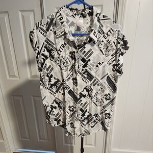 No Boundaries Black and White Print Blouse